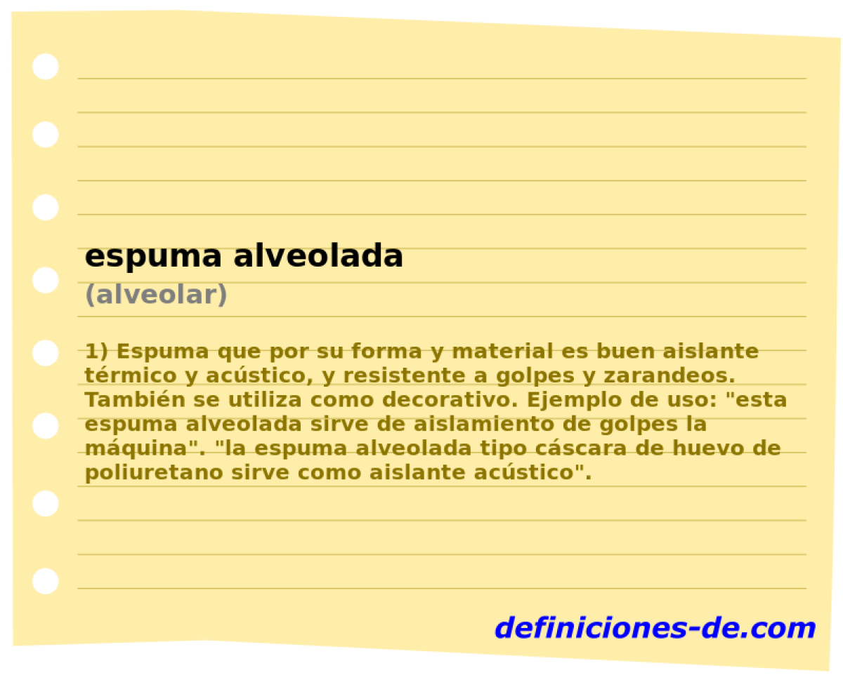 espuma alveolada (alveolar)