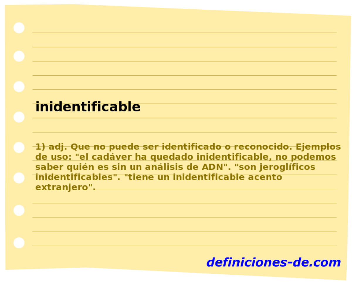 inidentificable 