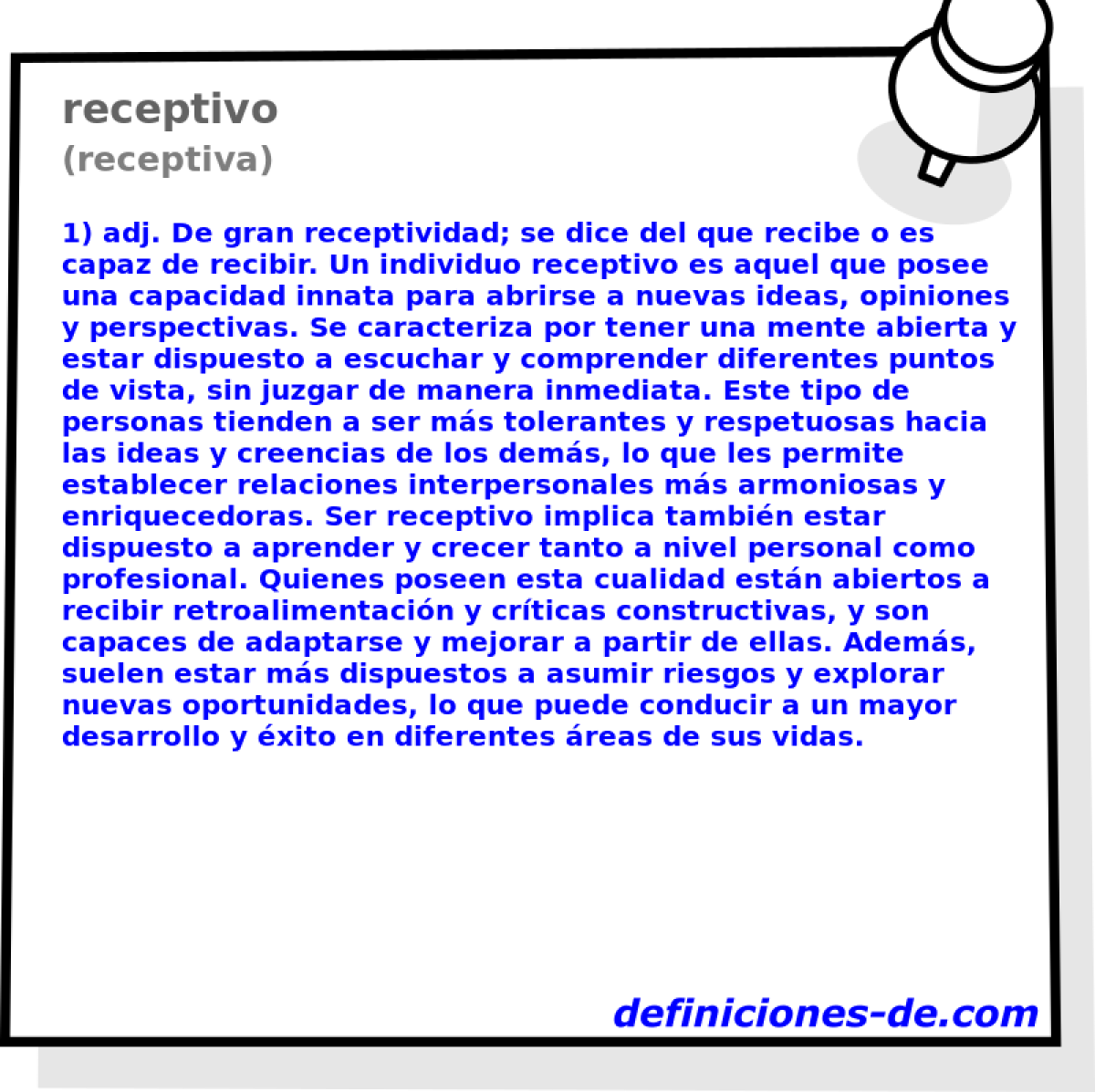 receptivo (receptiva)
