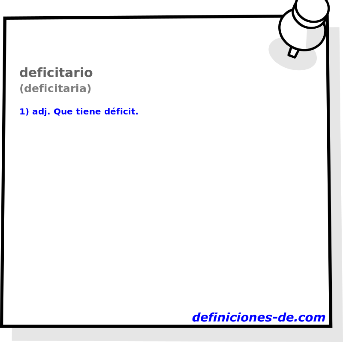 deficitario (deficitaria)