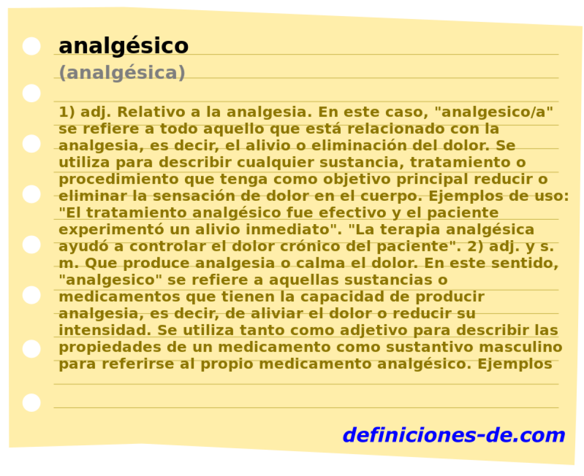analgsico (analgsica)
