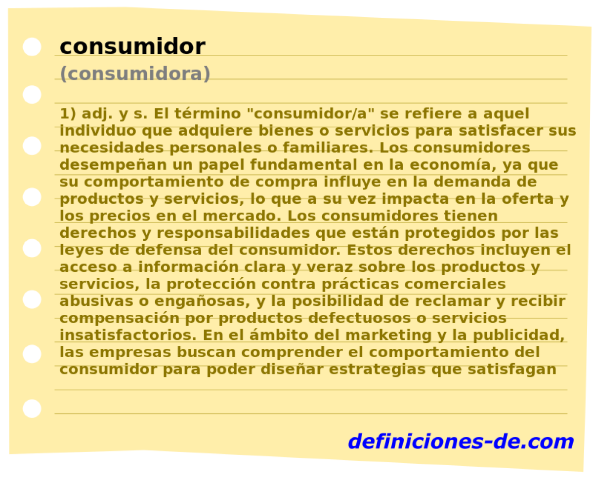 consumidor (consumidora)