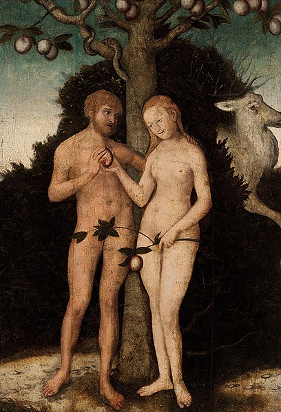 Adn y Eva, pintura de Lucas Cranach (I).