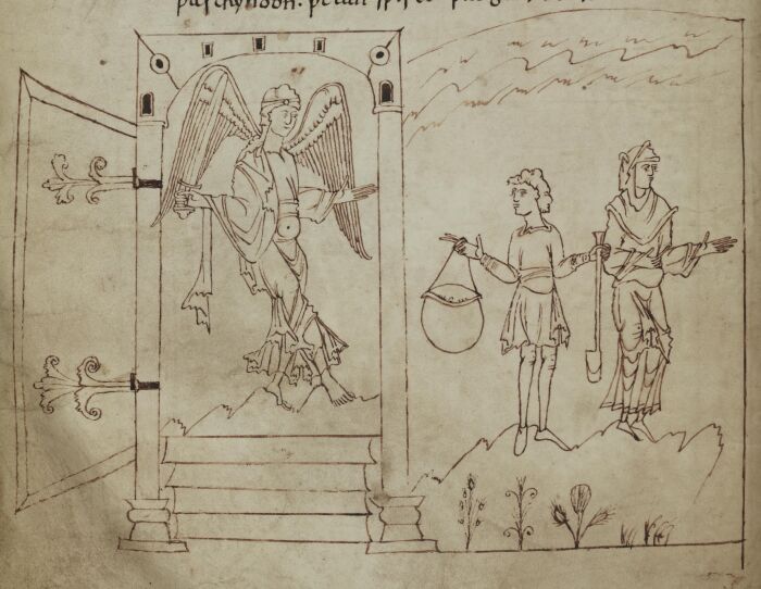 Expulsin del Paraso, pg. 46 del Manuscrito Caedmon o Junius XI