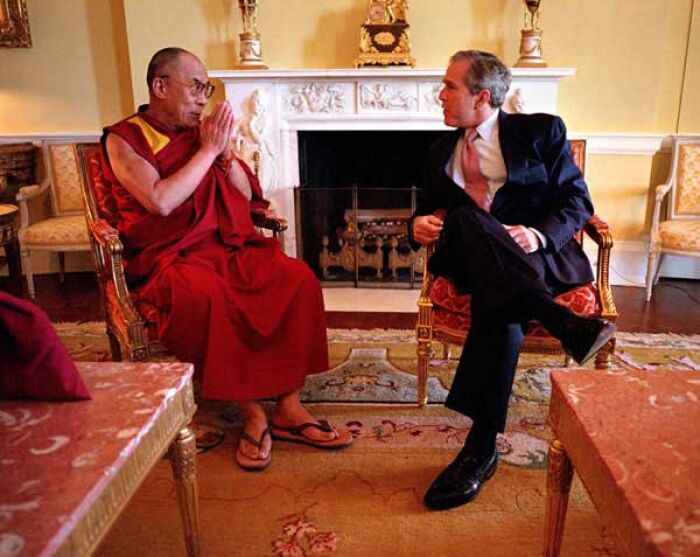 El Dalai Lama y el expresidente Bush