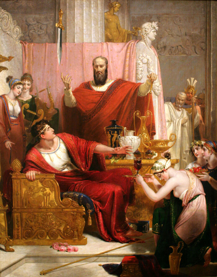 La espada de Damocles pintado por Richard Westall