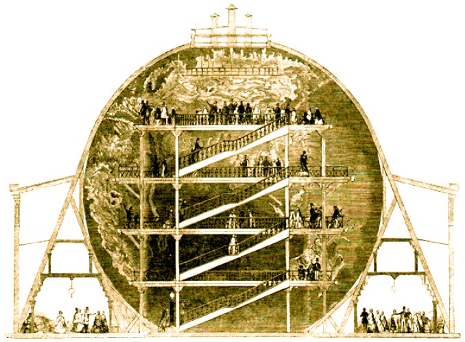 Georama llamado Gran Globo que fue creado por el gegrafo y cartgrafo ingls James Wyld en Londres de 1851 a 1862.