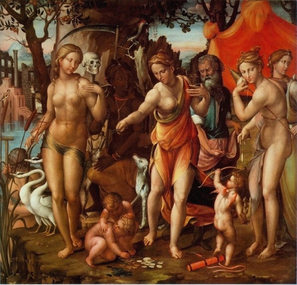 Las tres parcas - Marco Bigio, 1540/1550, Villa Barberini, Roma.