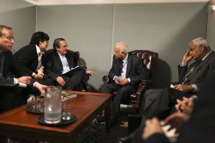 Reunin con el presidente de la Liga rabe, Nabil al-Arabi