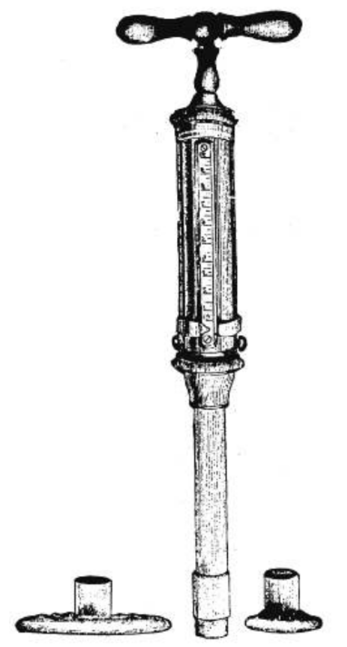 Algesmetro de Ismar Boas para medir la intensidad del dolor en funcin de la presin sobre el abdomen (ao 1890)
