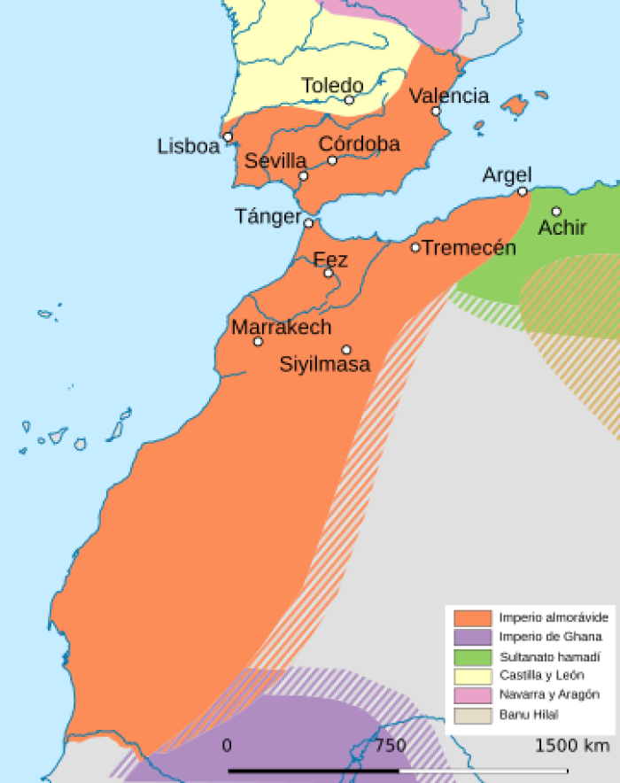 Mapa del imperio almorvide