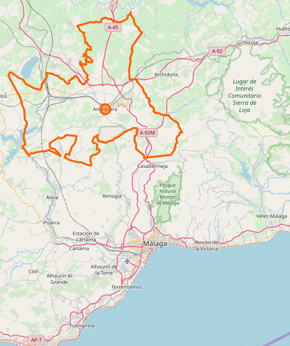 Antequera: ubicacin geogrfica.