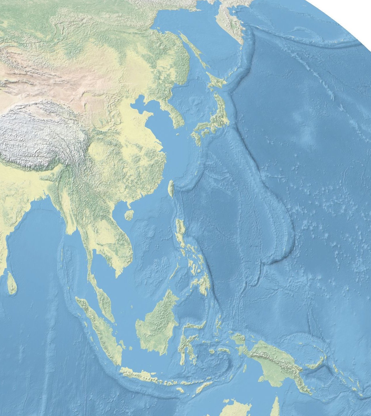 Mapa: Costas oriental y sudoriental de Asia: abundancia de islas