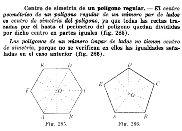 Centro de simetra de un polgono regular.