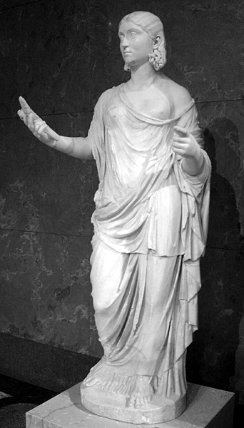 Estatua funeraria de una mujer desconocida, representada como Ceres sosteniendo trigo. Mediados del siglo III d.C. (museo del Louvre)