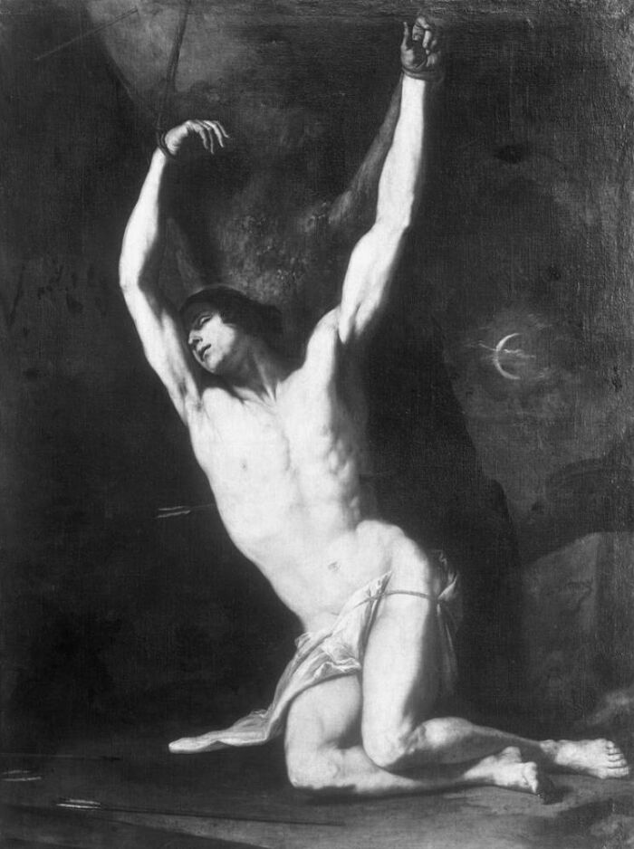 La adumbracin permite destacar fuertemente la figura de San Sebastin en este cuadro de Jos Ribera