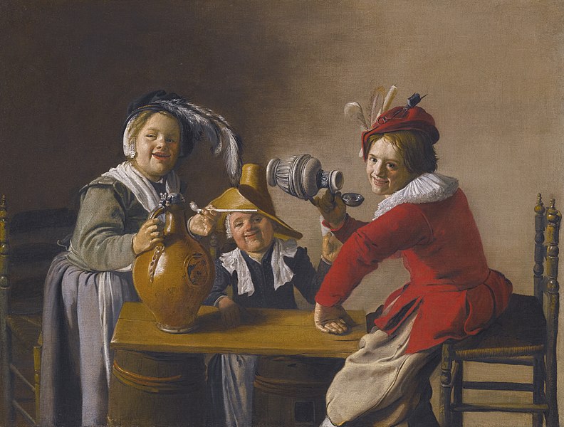 Tres nios bebiendo y haciendo fechoras, cuadro de Jan Miense Molenaer, circa 1629.