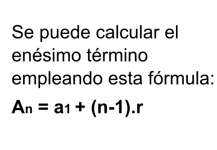 Ejemplo de una fórmula matemática para calcular el enésimo elemento An