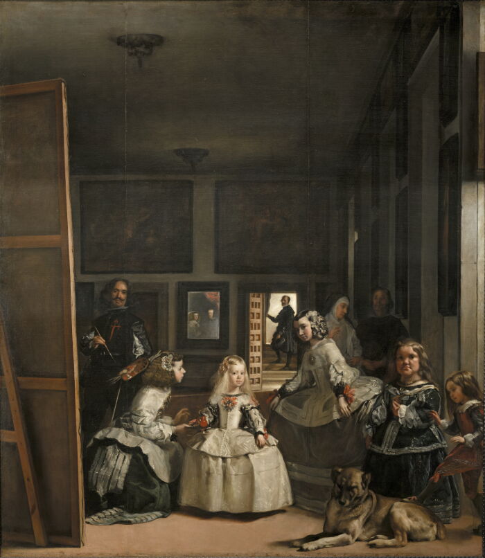 En Las Meninas (de Velzquez) se representa a la infanta Margarita de Austria junto a sus damas de compaa