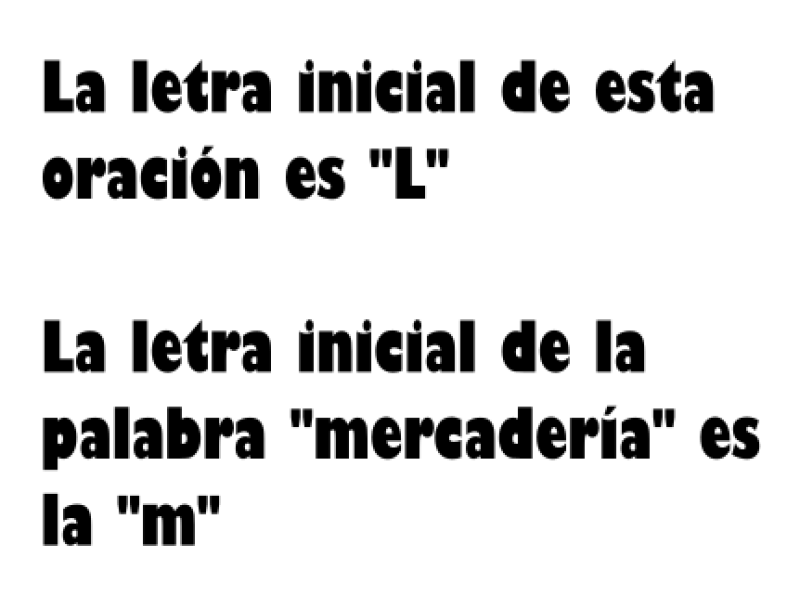 Letra inicial de oraciones y palabras