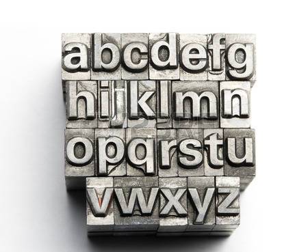 Letras de molde usadas en imprenta.