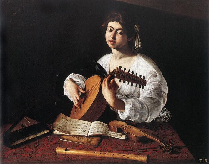 Lad en una pintura de Caravaggio