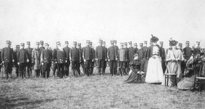 Campamento militar de Tandil, misa de campaña con Nicolás Lavalle y el Ministro de Guerra Luis María Campos,1894