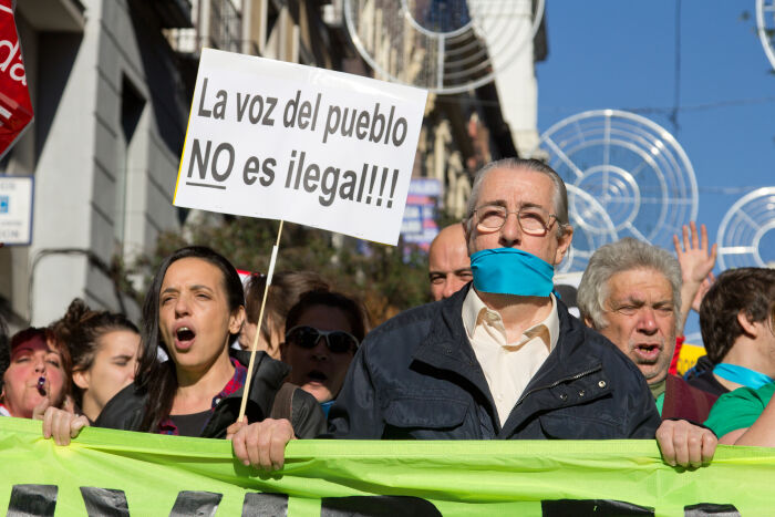 Manifestacin contra la ley mordaza en Madrid