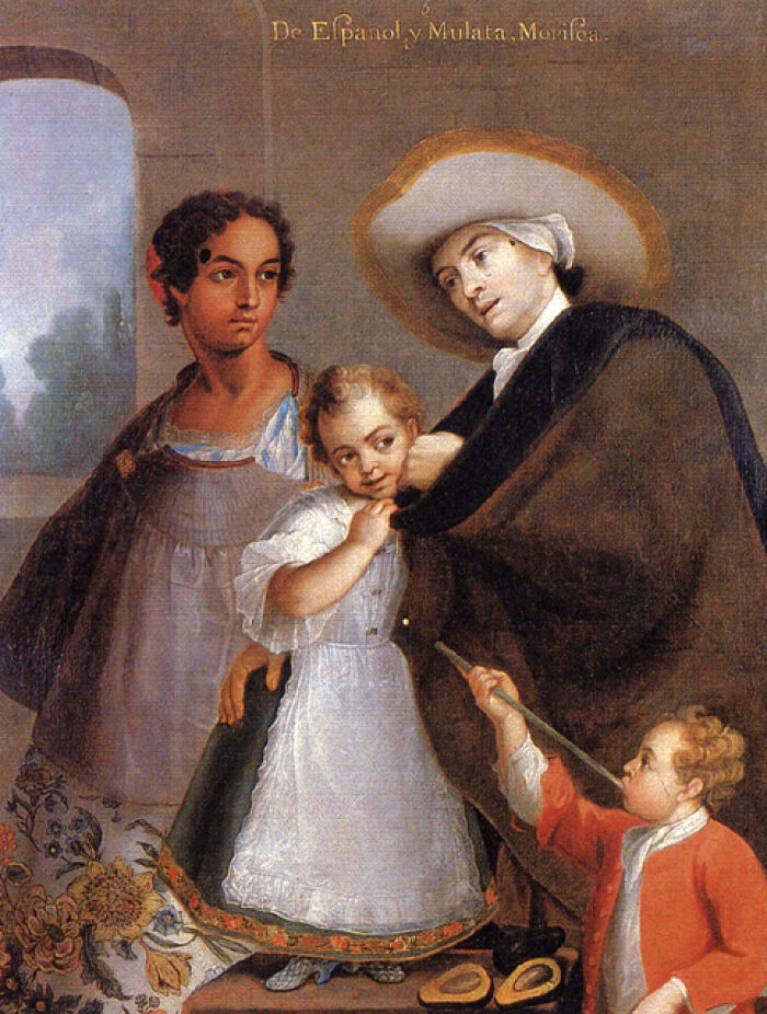 Mulata a la izquierda, en esta pintura de Miguel Cabrera  (16951768)
