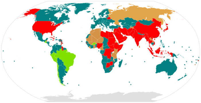 Pena capital en el mundo