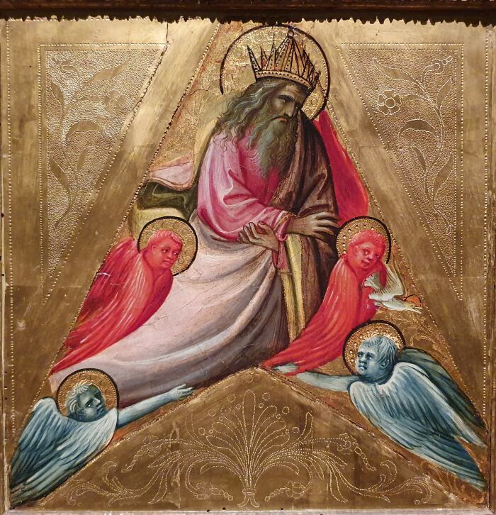 Pintura de Giovanni dal Ponte del Espritu Santo rodeado de querubines