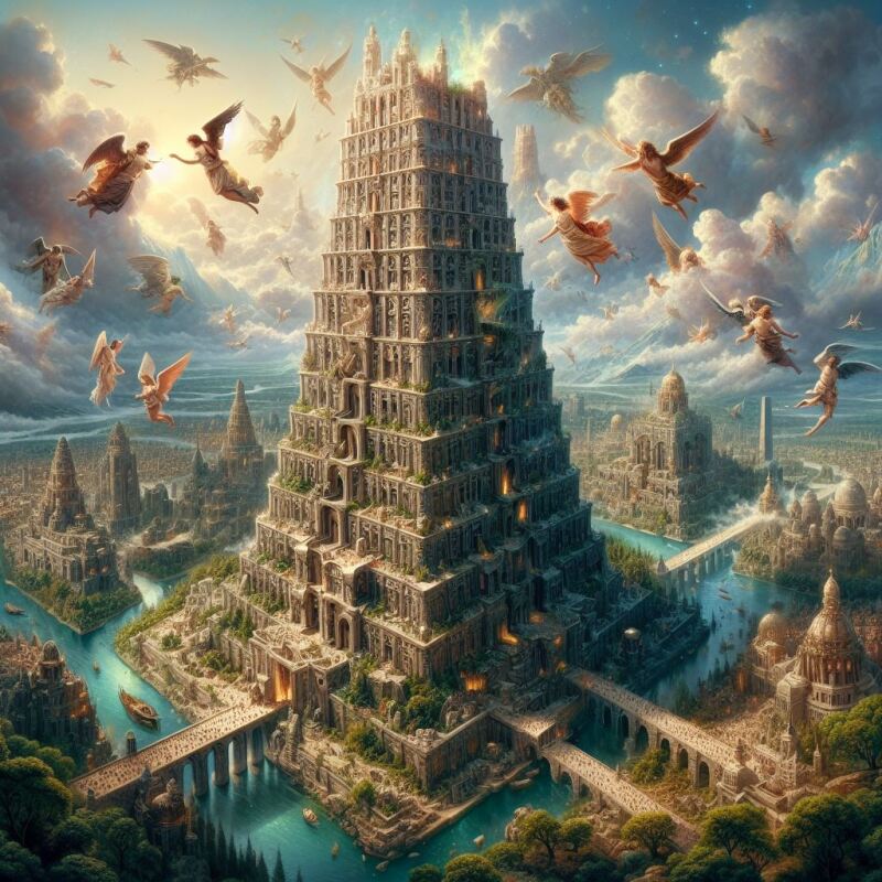 Imagen ilustrativa de la Torre de Babel bblica