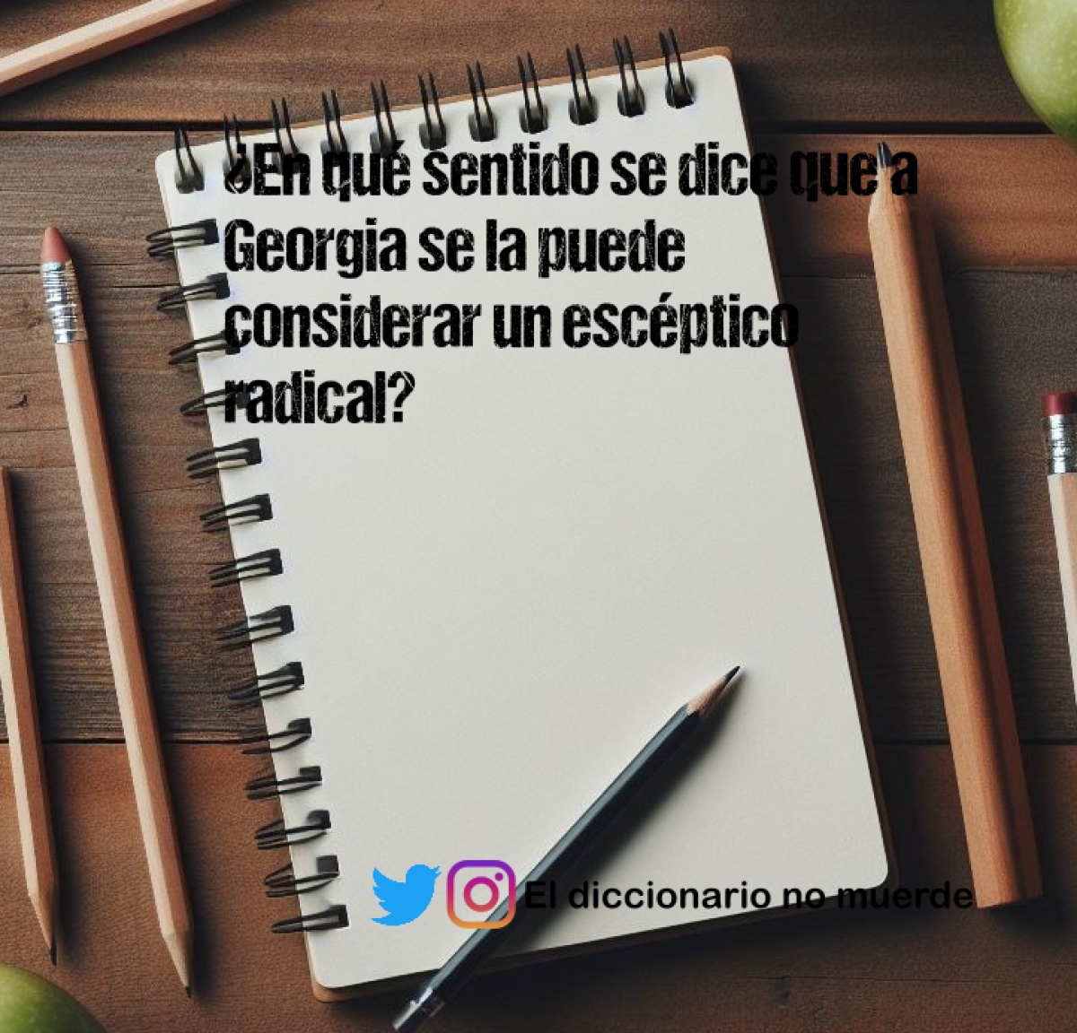 ¿En qué sentido se dice que a Georgia se la puede considerar un escéptico radical?