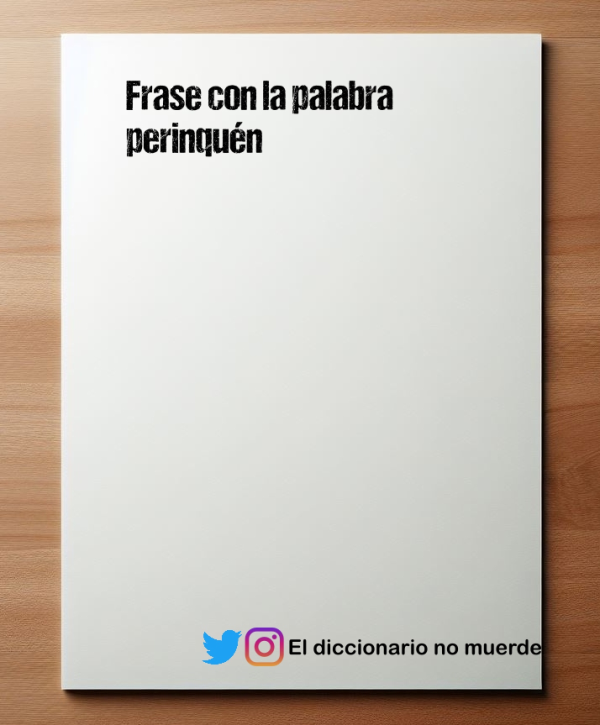 Frase con la palabra perinquén
