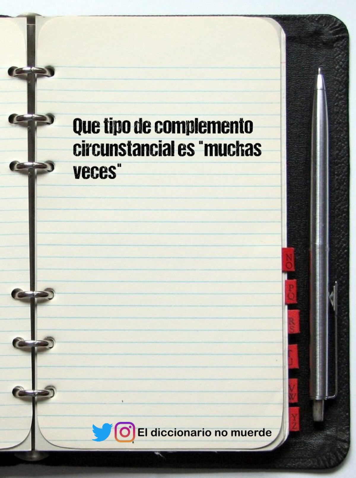 Que tipo de complemento circunstancial es "muchas veces"