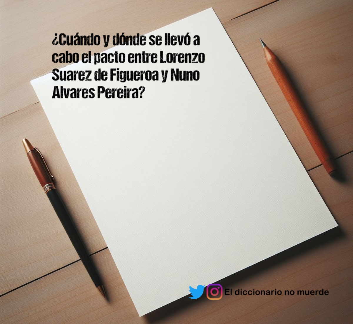 ¿Cuándo y dónde se llevó a cabo el pacto entre Lorenzo Suarez de Figueroa y Nuno Alvares Pereira?