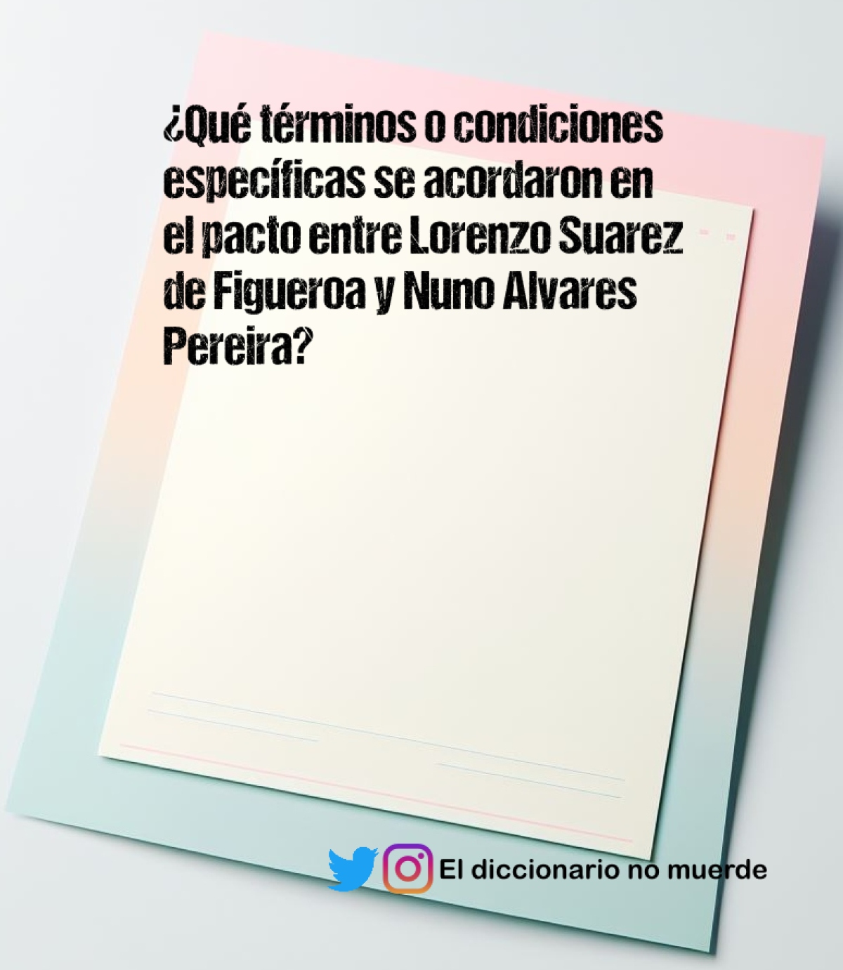 ¿Qué términos o condiciones específicas se acordaron en el pacto entre Lorenzo Suarez de Figueroa y Nuno Alvares Pereira?