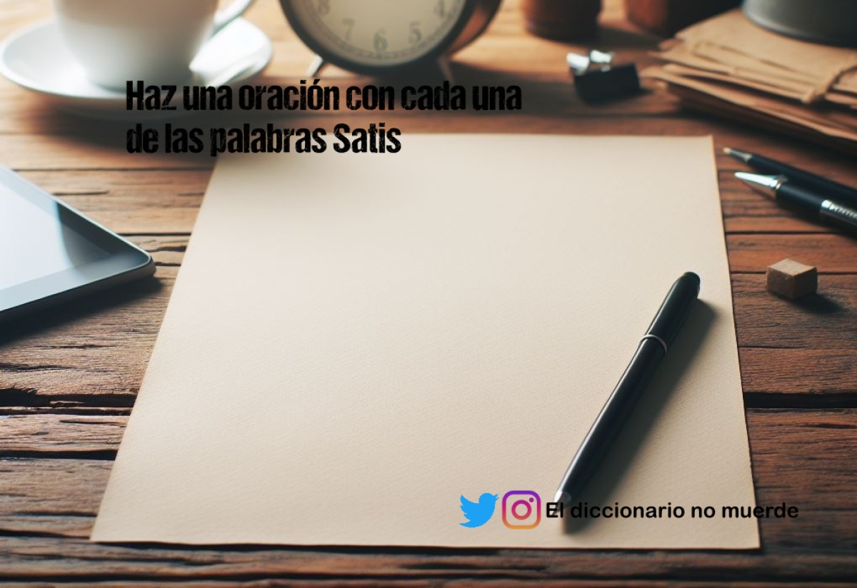 Haz una oración con cada una de las palabras Satis