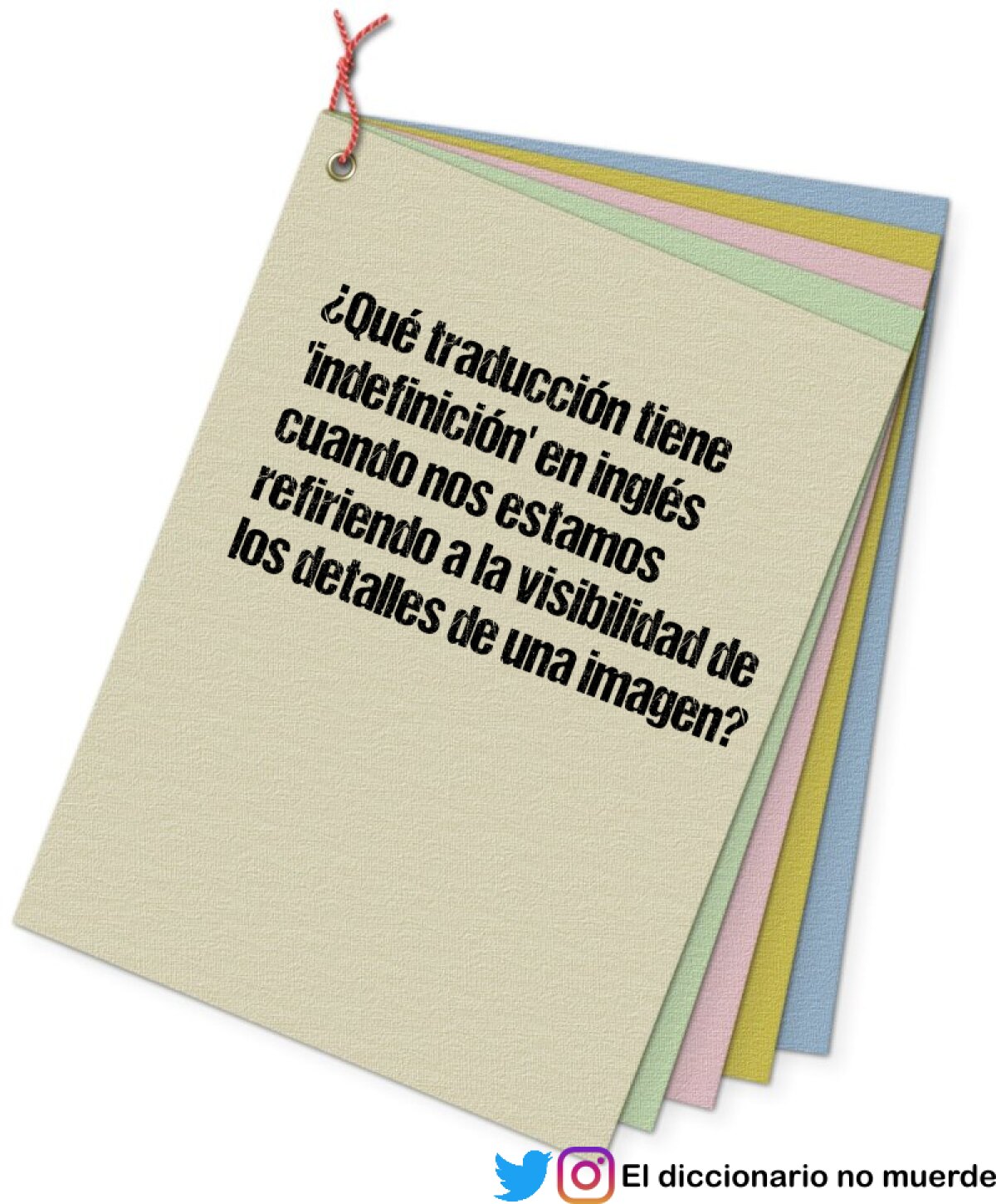 ¿Qué traducción tiene 'indefinición' en inglés cuando nos estamos refiriendo a la visibilidad de los detalles de una imagen?