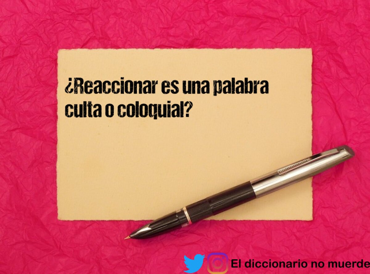 ¿Reaccionar es una palabra culta o coloquial?
