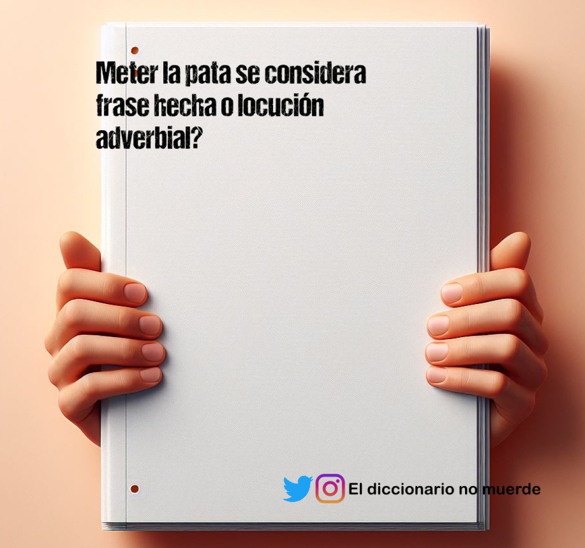 Meter la pata se considera frase hecha o locución adverbial?