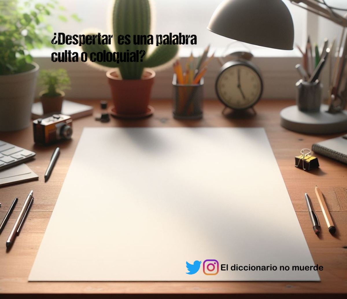 ¿Despertar  es una palabra culta o coloquial?