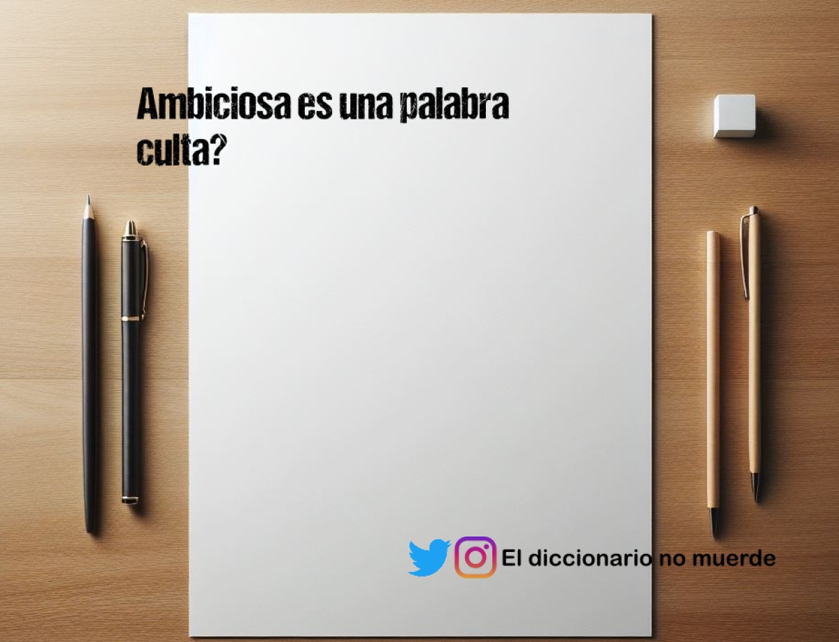 Ambiciosa es una palabra culta?