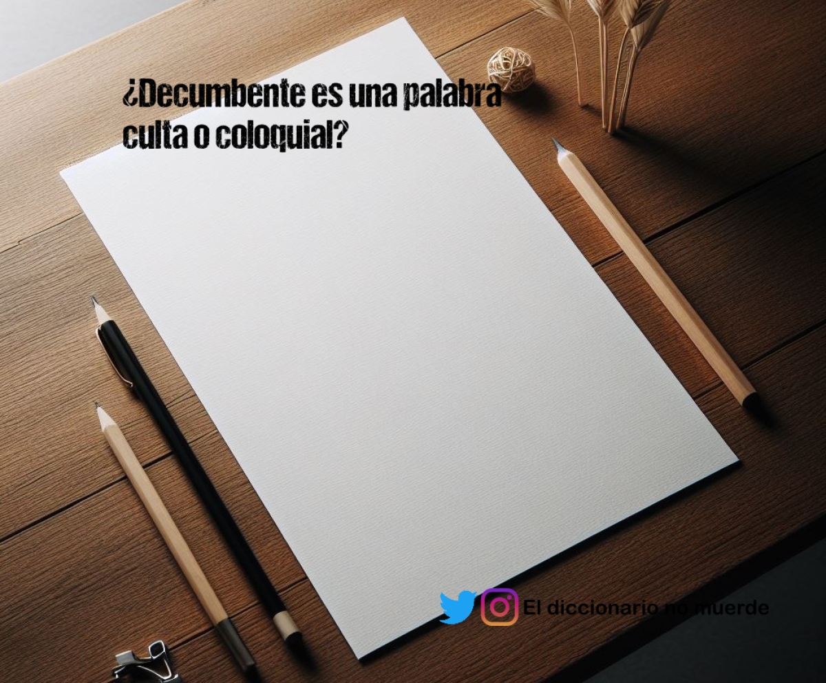 ¿Decumbente es una palabra culta o coloquial?