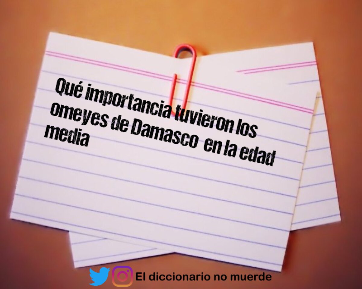 Qué importancia tuvieron los omeyes de Damasco  en la edad media