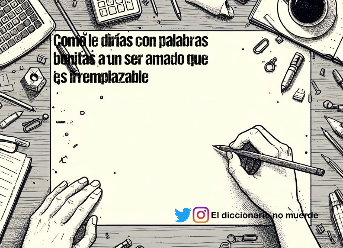Como le dirías con palabras bonitas a un ser amado que es irremplazable