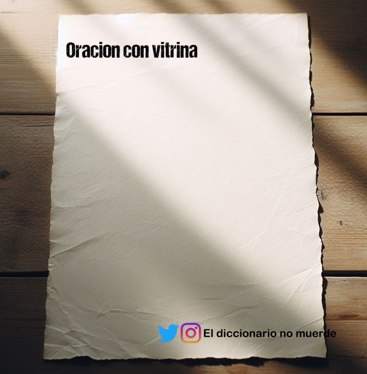 Oracion con vitrina