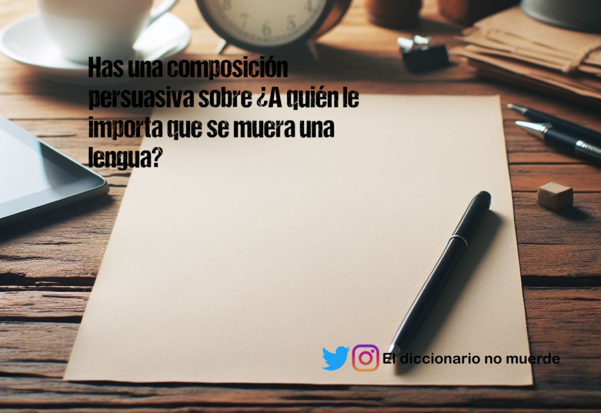 Has una composición persuasiva sobre ¿A quién le importa que se muera una lengua? 