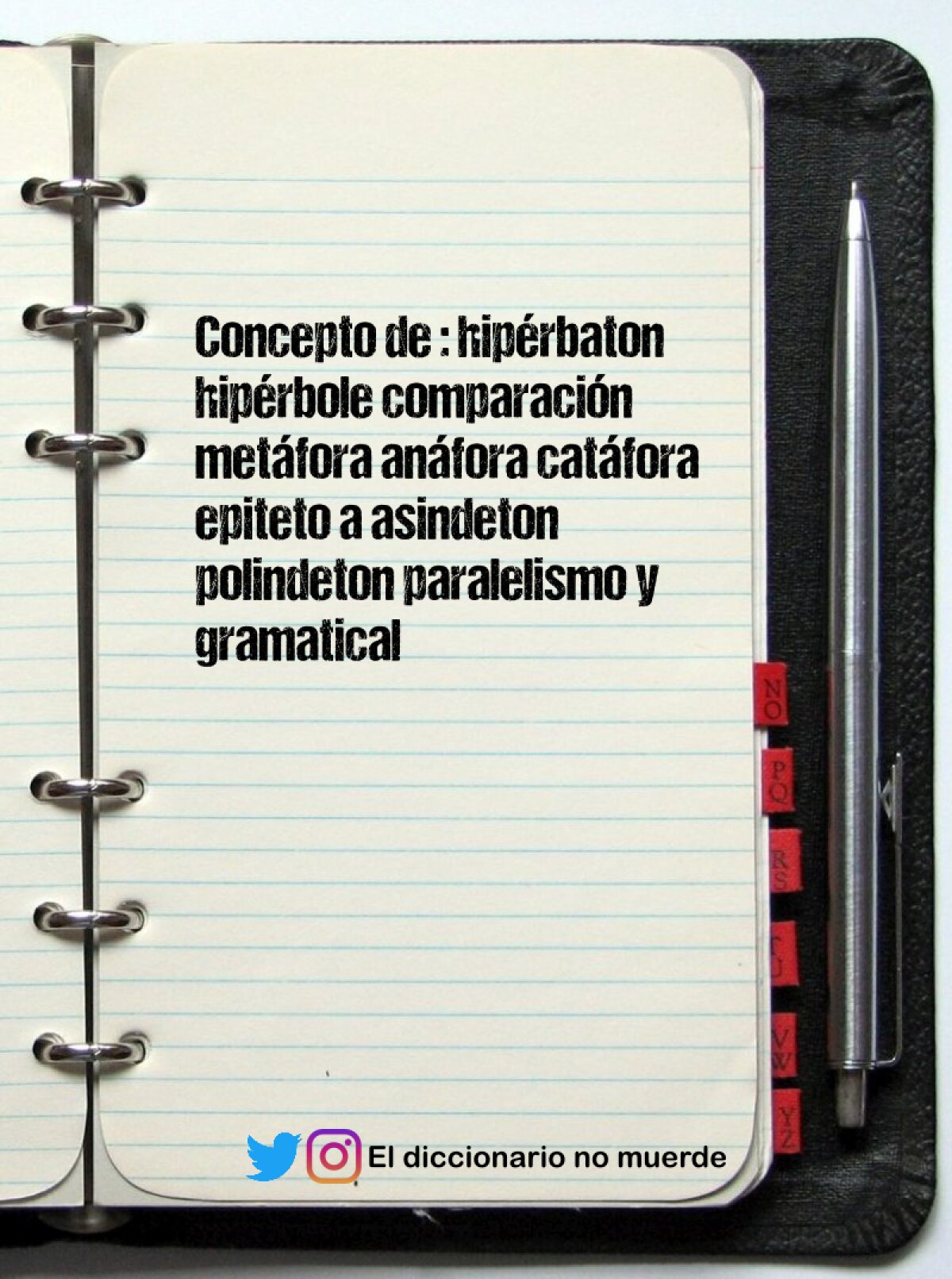Concepto de : hipérbaton hipérbole comparación metáfora anáfora catáfora epiteto a asindeton polindeton paralelismo y gramatical