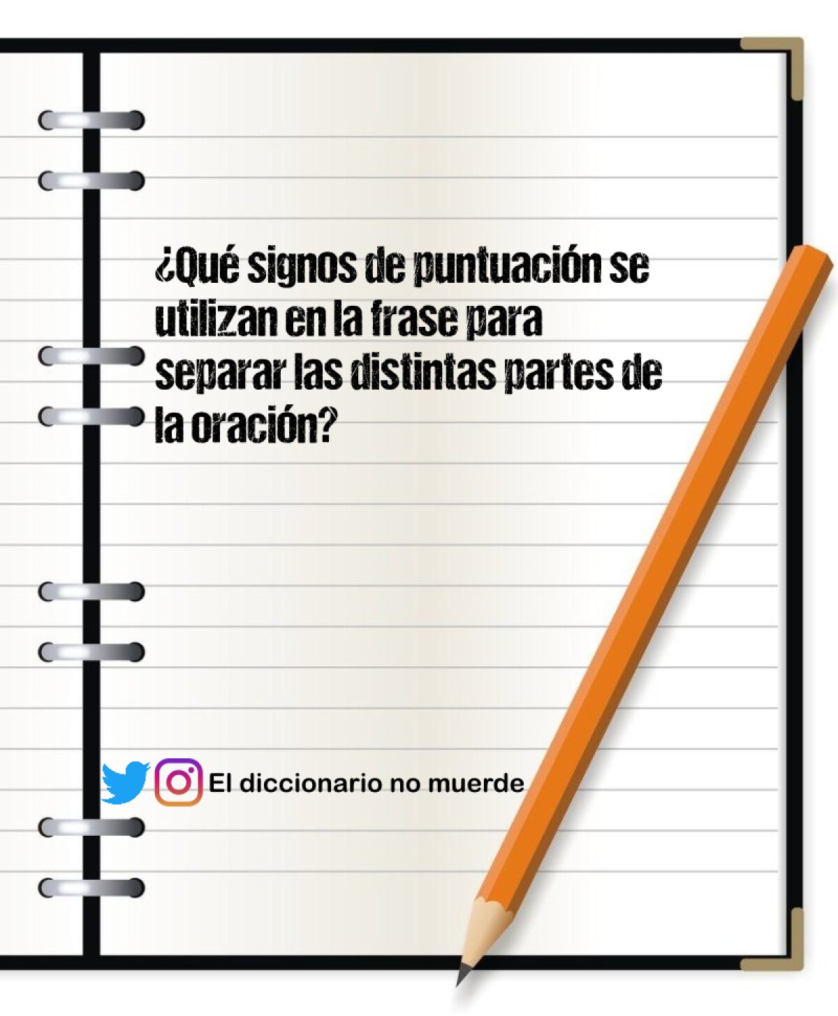 ¿Qué signos de puntuación se utilizan en la frase para separar las distintas partes de la oración?